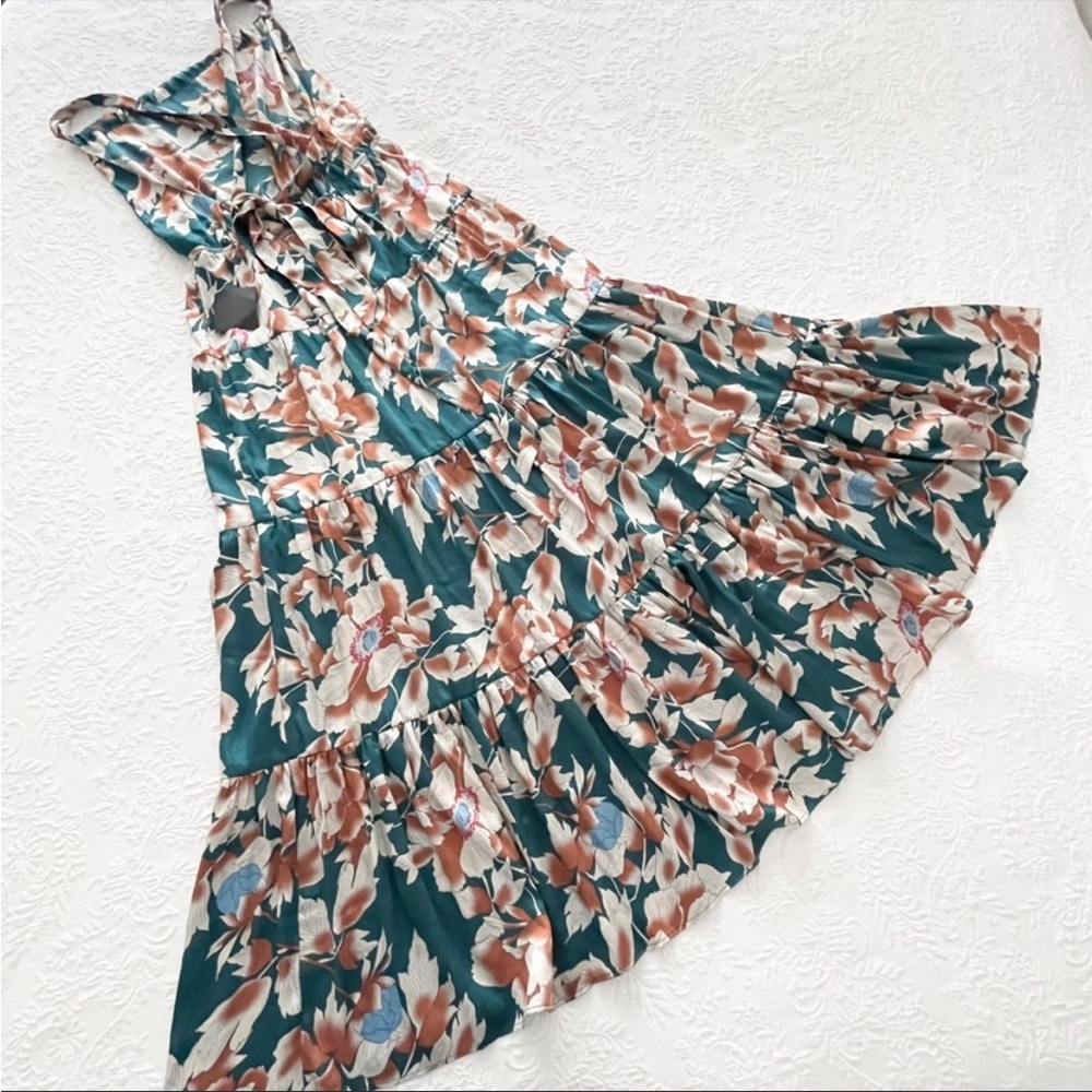 Lulu's Floral Maxi Dress - Green and Orange - Picture 8 of 12